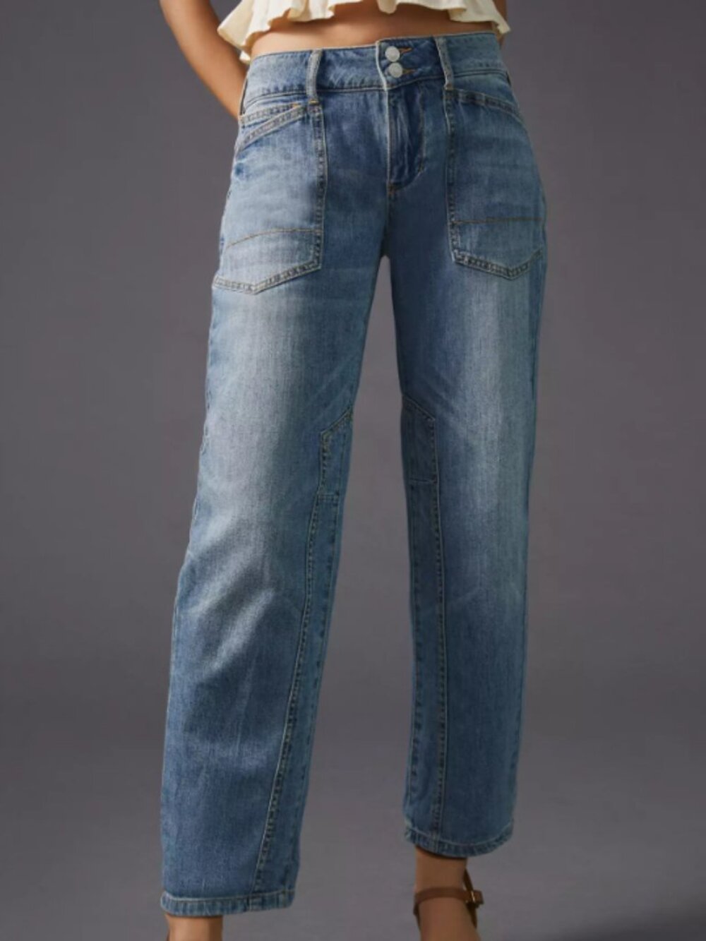 Pilcro (Anthropologie) Skinny Jeans Diagonal Seam Detail